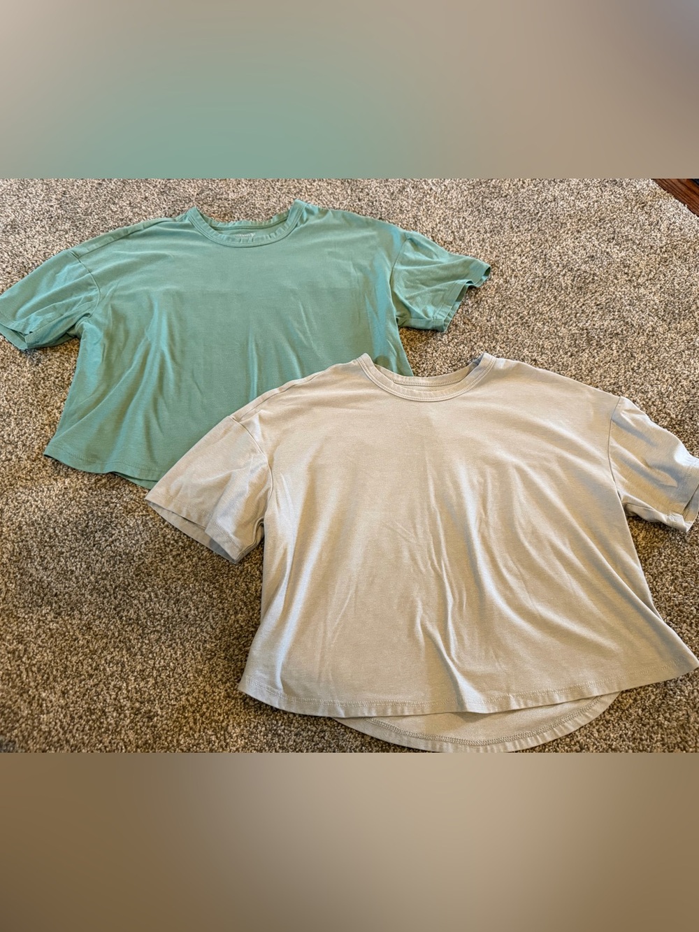 Old Navy Short Sleeve Tees - Mint Green & Light Beige